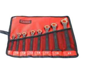 X-Steel 8pc Cr-V Ratcheting Ratchet Combination Ring Open Spanner Set(8-22mm) - Picture 1 of 4