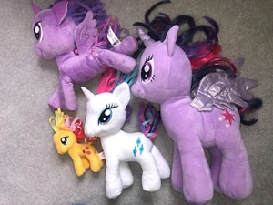 My Little Pony Lot of 4 Hasbro Plush Toys Build a Bear Twilight Rarity Applejack - Picture 1 of 12