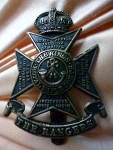 The King's Royal Rifle Corps The Rangers Cap Badge KC Slider ANTIQUE Original - Picture 1 of 2