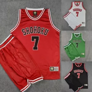 Maglia SLAM DUNK SHOHOKU squadra di basket Ryota Miyagi n. 7 gilet set pantaloncini top - Foto 1 di 23