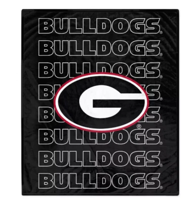 Georgia Bulldogs NCAA 60'' x 70'' Black Gameday Blanket Football UGA - Image 1 of 4