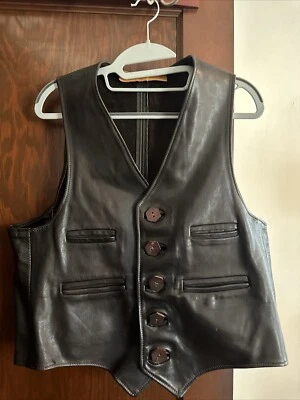 Chaleco de motociclista Walter Dyer is Leather Framingham Mass EE. UU. 100 % cuero talla 42   Foto 1 de 4