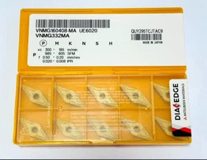 MITSUBISHI TURNING INSERT VNMG160408-MA UE6020 ORIGINAL JAPAN NEW 10 pcs. - Picture 1 of 2
