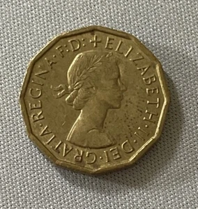 1963 Großbritannien Großbritannien 3 Pence Thruppence Thrupenny Queen Elizabeth II Münze (63h) - Bild 1 von 2