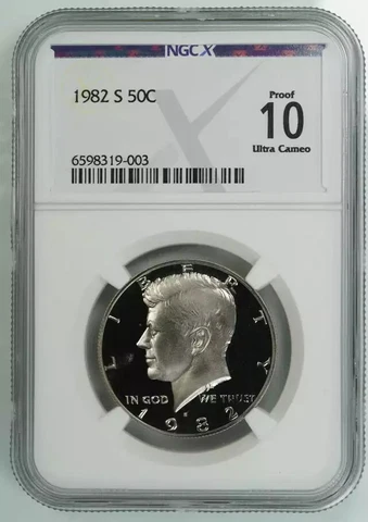 1982 S PROOF KENNEDY HALF DOLLAR 50C NGC CERTIFIED PF 10 ULTRA CAMEO (003) Cover