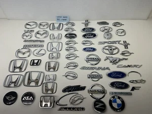 MIXED LOT OF 60 CAR EMBLEMS,BADGES,LETTERS,ETC... - Picture 1 of 21