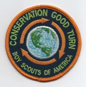 Conservation Good Turn Patch, Vers 1: w/ "Boy Scouts of A" Plastic Gauze Back - Picture 1 of 2