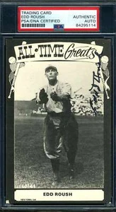 Edd Roush PSA DNA Coa Autograph 1973 TCMA Postcard Size Hand Signed - Picture 1 of 1