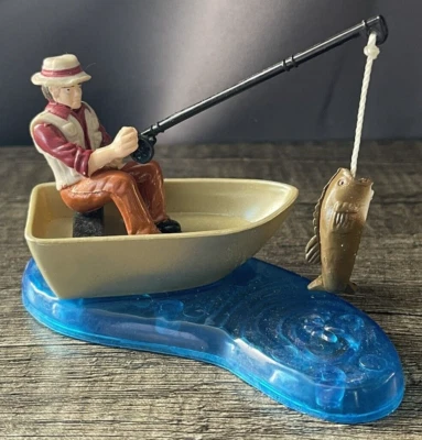 Vintage 2002 DecoPac Cake Topper Fisherman Magnetic Fish 2.75" Plastic Birthday - Image 1 of 4