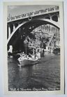 Depoe Bay OR Fleet of Flowers; Coast Guard Boat; Bridge Vintage RPPC Postcard