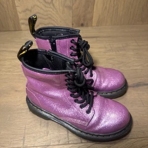 Botas Dr. Doc Martens Rosa Oscuro Brillo AirWair Ojales Niño Niñas Talla 13 - Imagen 1 de 21