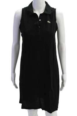 Mini vestido polo negro Lacoste para mujer sin mangas con cuello y logotipo talla FR 40 Foto 1 de 4