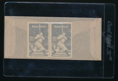 lot (2) 1983 20c Babe Ruth Stamps with original wax paper bxcp54 - Image 1 of 2
