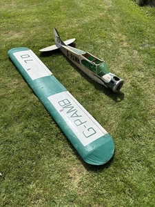 vintage rc model aircraft large 1.85m span project nitro trainer high Wing RAF - Picture 1 of 12