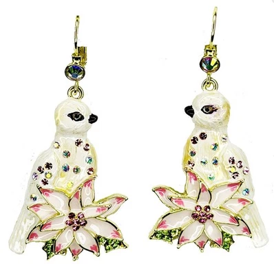 Pendientes Kirks Folly Paloma Blanca en Rosa Flor de Pascua Palanca Tono Dorado Foto 1 de 2