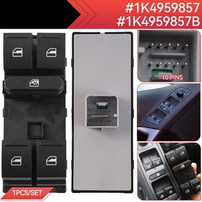 Power Window Switch for Volkswagen Jetta 05-18 Passat Tiguan Golf GTI Front Left — 第 1/4 张图片