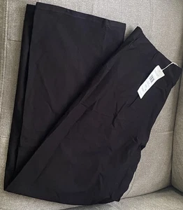 Eileen Fischer Petites High Waisted Wide Black F/L Pants Size PL  NWT $198. - Picture 1 of 3