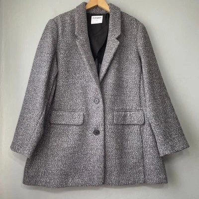Chaqueta Blazer Abrigo Antiguo Azul Marino Talla XL Gris Mezcla Lana Donegal Academia Tweed Preparación Foto 1 de 4