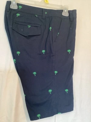 Bermudas Caribbean Joe Talla 6 Azul Marino con Palmeras Material Pesado. Foto 1 de 4