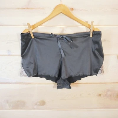 Pantalones cortos de pijama Fantasie para mujer talla L gris oscuro satinado encaje lencería ropa para dormir Foto 1 de 4