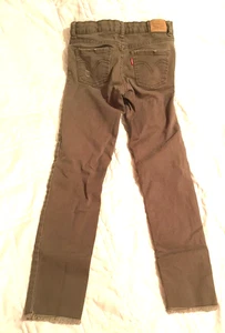 Levi's 710 Super Skinny gray distressed jeans preteen girl sz 12 red pocket tab - Picture 1 of 4