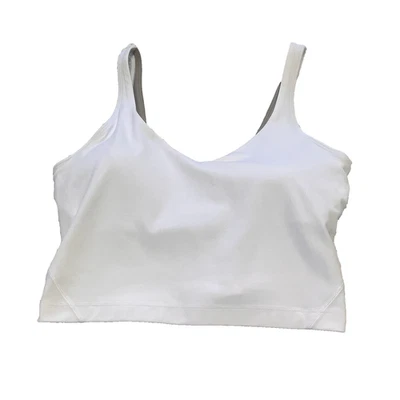 Lululemon White Align Cropped Tank Top Style LW1CW8S w/ Removable Pads Size 6 - Image 1 of 4