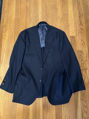 Blazer Suitsupply Lana Italiana Parche Habana Azul Marino Talla 40S Foto 1 de 4