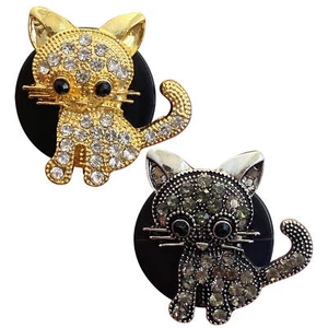 Crystal Cat Car Air Freshener Vent Clip Fragrance Diffuser Auto Decor - Picture 1 of 12