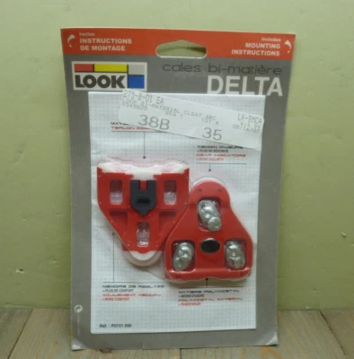 LOOK Delta Bi-Material Cleats Red Medium Bicycle Shoe To Pedal NOS PA306300101 - Image 1 of 4