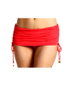 Juicy Couture Miss Softee Rollover Skirted Swim Bottom with Side Ties Red Size L - Picture 1 of 14