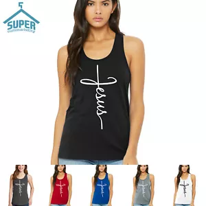 Jesus Kreuz Damen TANK TOP Christlich Religiös Glaube Jünger Kirche Shirts - Bild 1 von 8