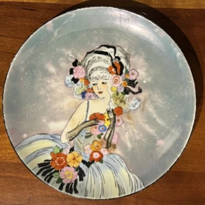Noritake Art Deco Pompadour Lady Plate Hand made in JapanⓁ 'VERY RARE" - Picture 1 of 21