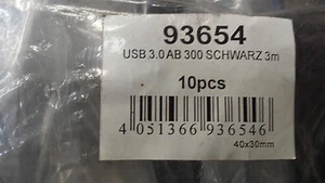 USB 3.0 A/B Male Printer Cable 5GB Speed New in Packaging 3M Length - Imagen 1 de 2
