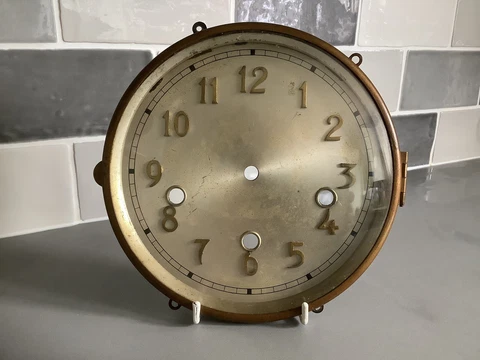Mantle / Bracket Clock Brass Bezel & Convex Glass Complete Assembly ~ Spares Cover