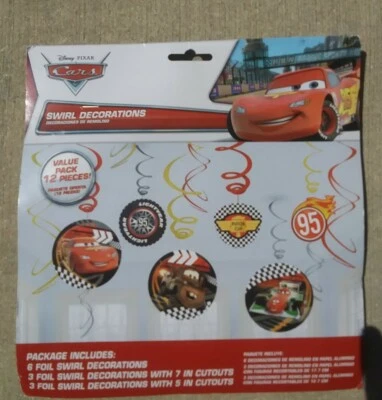 Disney Pixar Cars Swirl Decorations Mater Francesco Lightning McQueen Party  - Image 1 of 2