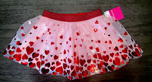 Toddler Girls Red & Pink Heart Tulle Tutu Valentines Day Skirt 2T Or 3T NWT