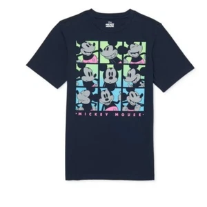 NEW Disney Boys Size Small Mickey Mouse Many Faces Crew Neck Short Sleeve TShirt - Picture 1 of 6