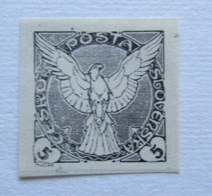 CZECHOSLOVAKIA SCOTT P2 BLACK PROOF MH 1919 - Picture 1 of 2
