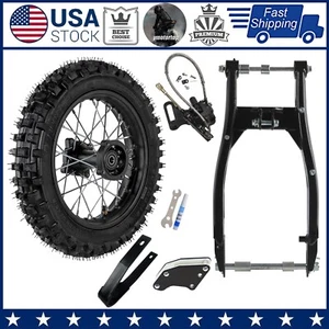 80/100-12 12'' Rear Wheel Swingarm Kit For Pit Dirt Bike 110cc 125cc CRF50 CRF70 - Picture 1 of 14