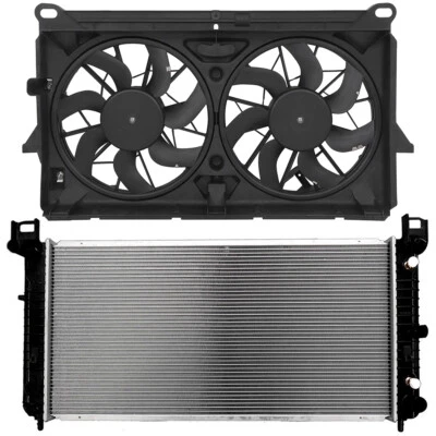 Radiator Cooling Fan Kit For 2007-2013 Cadillac Escalade ESV & 2008-09 Hummer H2 Foto 1 de 4