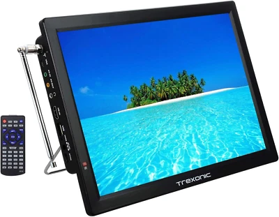 Portable Rechargeable 14 Inch 720P LED TV with HDMI, SD/MMC, USB, VGA, AV In/Out - Image 1 of 4