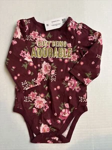 Garanimals Baby Girls One Piece Size 6-9 Months NWT NEW Long Sleeve Floral Red - Picture 1 of 4