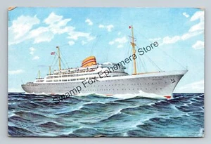 Postcard Norwegian America Line M/S Oslofjord Cargo and Passenger Shipping - Picture 1 of 2