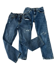 Cat & Jack Lot of 2 Boys Size 8 Slim Fit Super Stretch Distressed Jeans - Picture 1 of 4