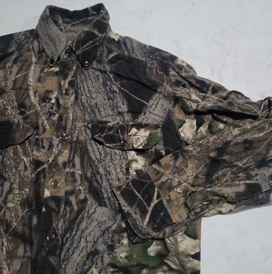 Vintage Ozark Trail Chamois Flannel Shirt Small Mossy Oak Breakup Tree Camo EUC - Image 1 of 4