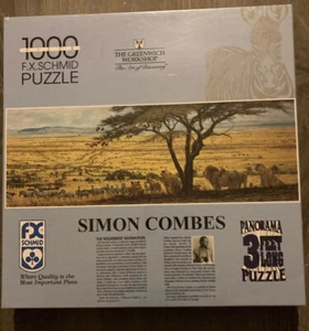 SIMON COMBES 3FT 1000 1993 PANORAMA JIGSAW PUZZLE 91206 THE WILD BEAST MIGRATION - Picture 1 of 1