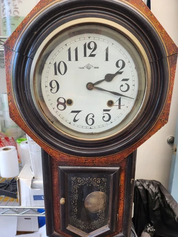Vintage Japan Meiji Wall Clock, Wind up pendulum  and Key JJN Cover