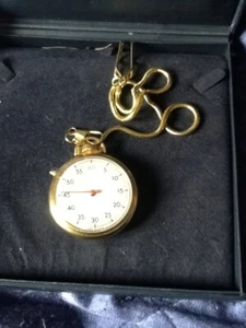 stunning gold metal Westclox stop watch & chain working - Picture 1 of 3