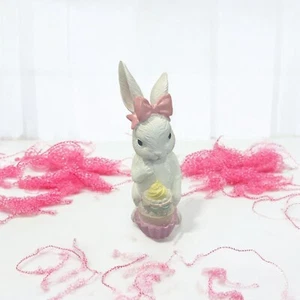 Easter Bunny With Pink Bow And Cupcakes Easter Decor - Picture 1 of 6