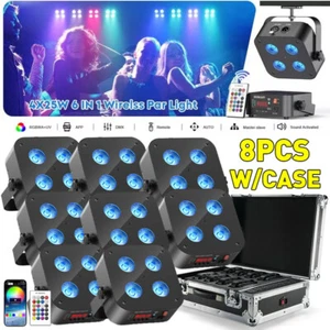 Luces Par Recargables RGBWA+UV Batería Inalámbrica 4LED DJ Uplights APP con Control Remoto - Imagen 1 de 26